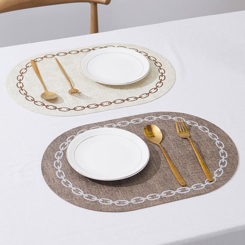 Kitchen Gadgets Luxury - Tatakan meja Oval, kulit imitasi dapur