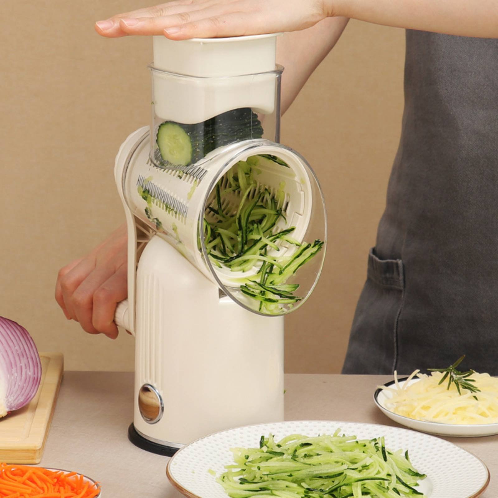 Kitchen Gadgets Save Time - Pemotong Sayur Putar Hemat Tenaga, Pemotong