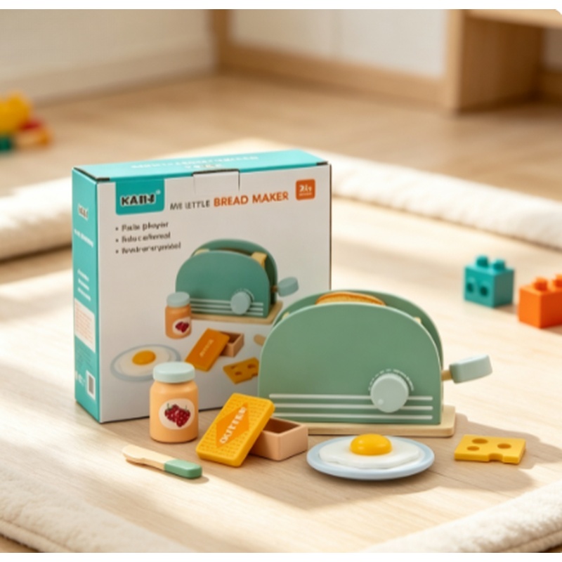 Kitchen Gadgets Kids - Mainan Pemanggang Roti Simulasi Kayu Set