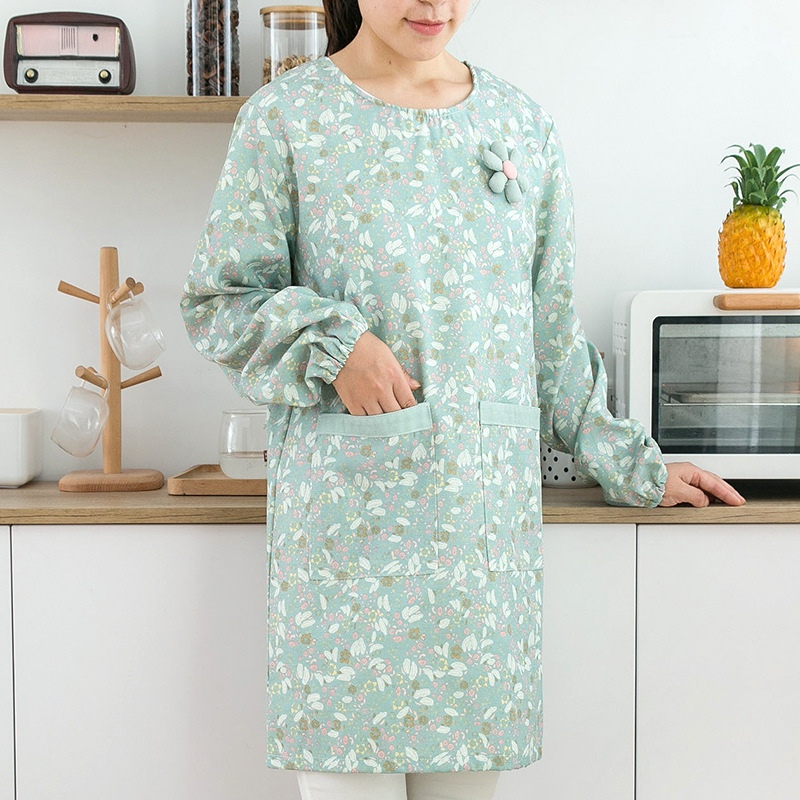 Kitchen Gadgets For Women - Apron Wanita Berlengan Panjang Bahan Katun