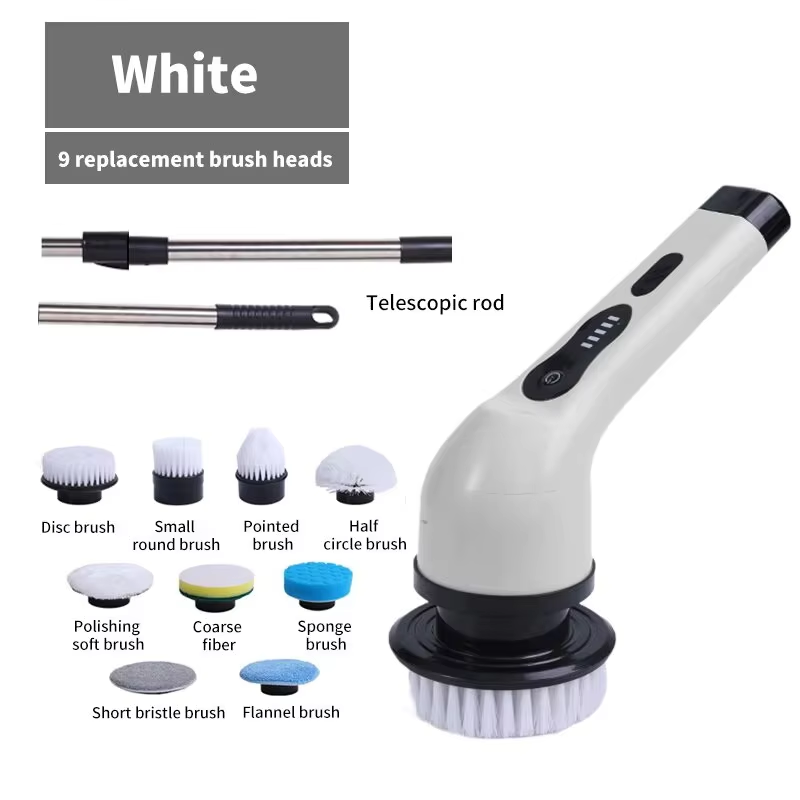 Kitchen Gadgets Electric - Sikat Pembersih Elektrik 9-in-1, Penggosok Putar
