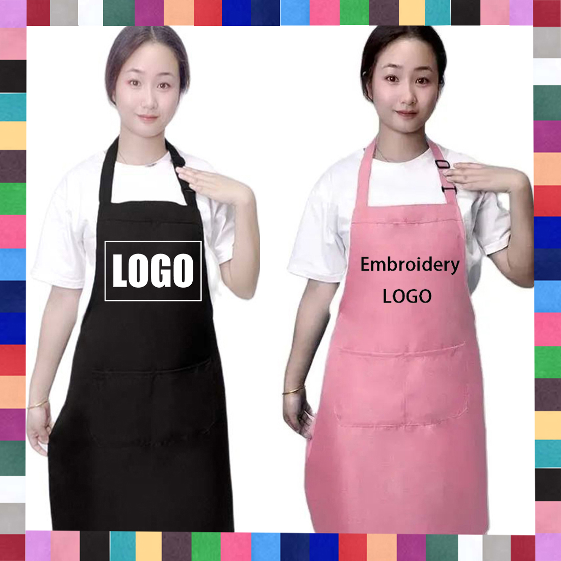 Kitchen Gadgets For Women - Celemek LOGO kustom 18 warna untuk