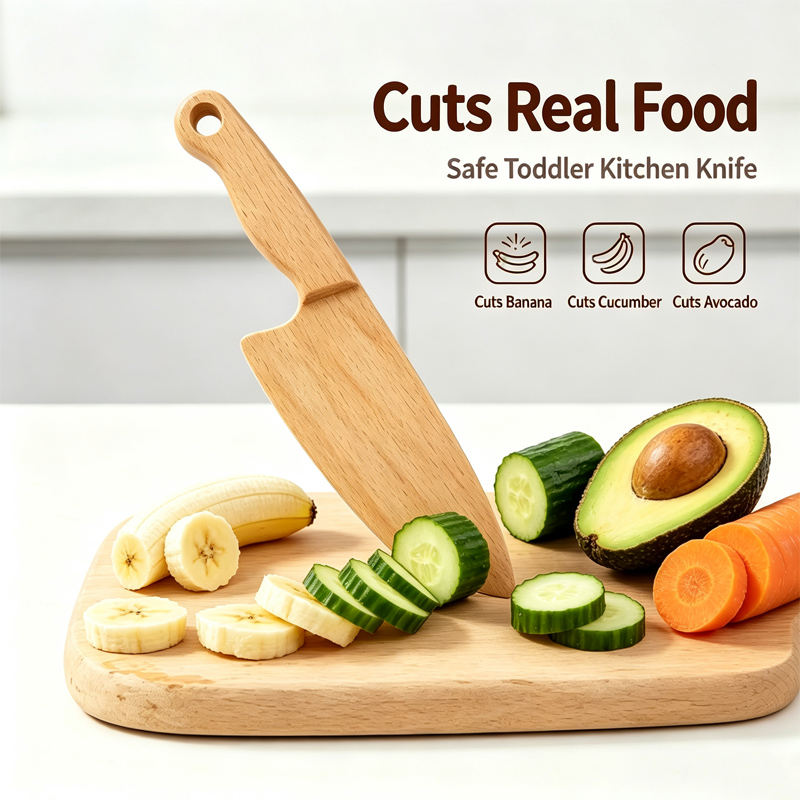 Kitchen Gadgets Kids - Pisau anak-anak kayu untuk memasak ikan