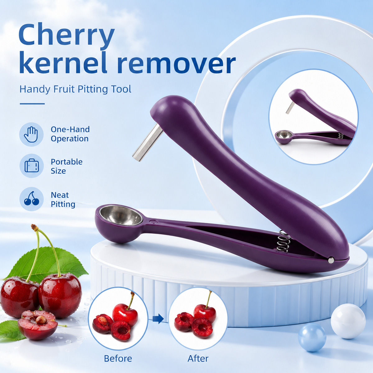 Cherry Pitter Tool - Alat Pengupas Biji Ceri Genggam dan