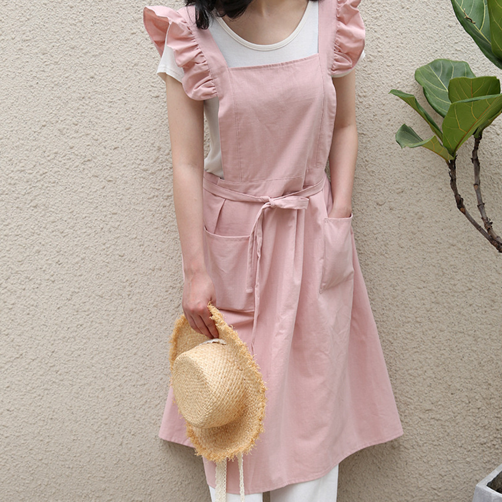 Kitchen Gadgets For Women - Celemek Dapur Retro Linen Katun Dicuci