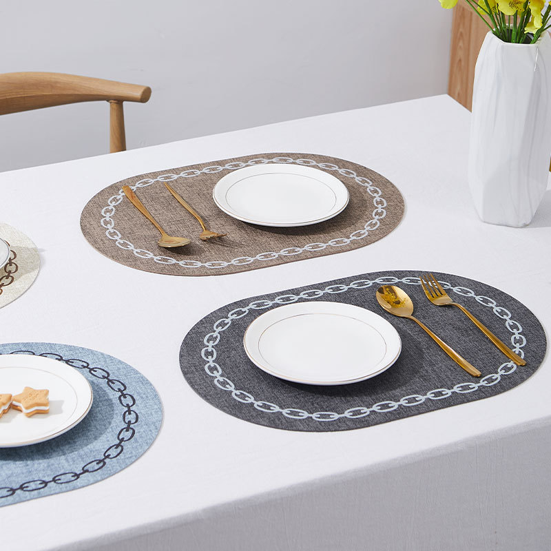 Tatakan meja Oval, kulit imita - Kitchen Gadgets Luxury ulasan dan harga