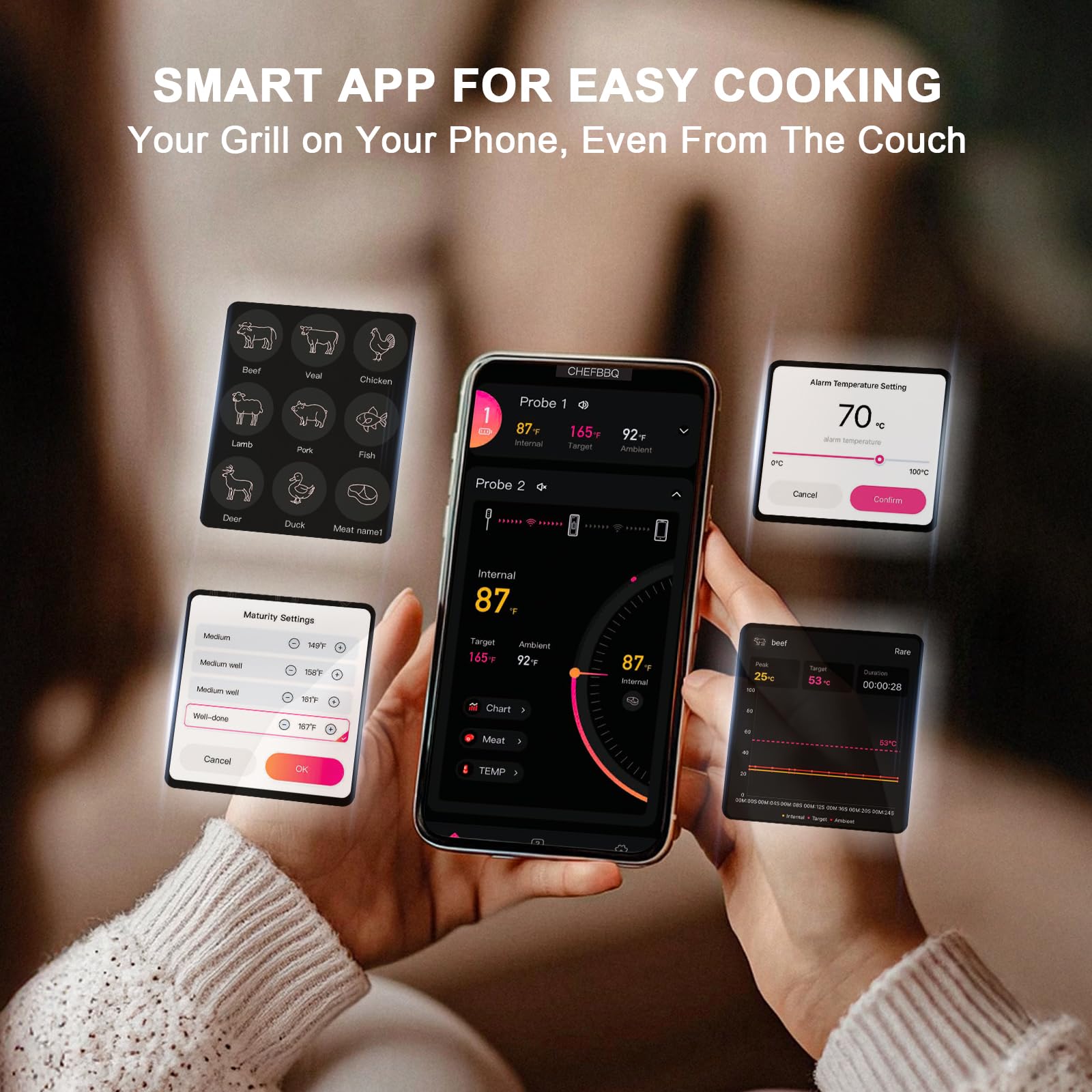 Termometer Daging Nirkabel Blu - Kitchen Timer Digital ulasan dan harga